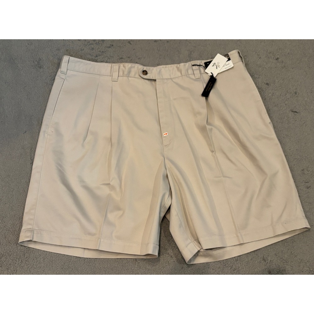 Gary Player Jamaica 2 Pleat Short Mens 44 Khaki Cotton Wrinkle Resistant S5-6606